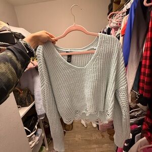 Women's Light Blue Knit Sweater